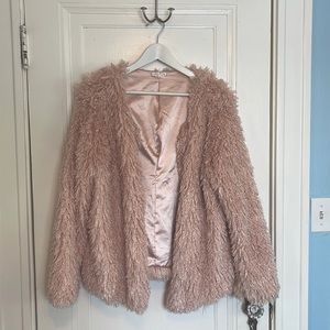 Willow & Clay Pink Faux Fur Jacket